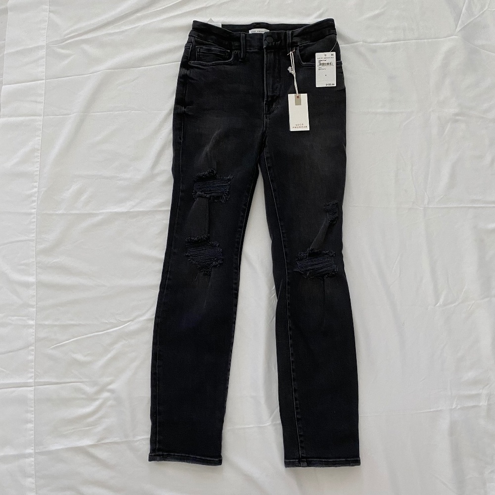 Good American Good Classic Women's Jeans Blk Sz 6/28 0048